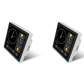 2X Tuya Smart Home С Несколькими Панелями Управления Zigbee Smart Home, 4-Дюймовая Панель Переключения, Встроенный Сенсорный Экран Для Дома-EU Plug