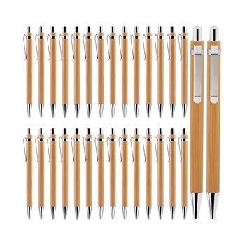 Деревянная шариковая ручка Бамбуковая шариковая ручка: 30 упаковок набора шариковых ручек Набор бамбуковых шариковых ручек для школы