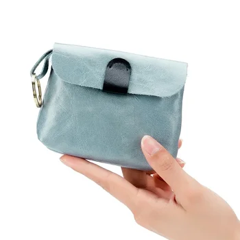 Винтажная сумка из кожи с масляным воском, компактная сумка для ключей, сумка для сертификатов, сумка для карт, новый женский ультратонкий кошелек для хранения монет.