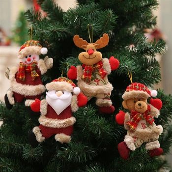 Веселых Рождественских украшений СДЕЛАЙ сам Рождественский подарок Санта Клаус Снеговик Дерево Кулон Кукла Повесить украшение для дома Ноэль Натал С Новым Годом