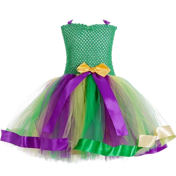 Платье-пачка принцессы-русалочки длиной до колен, тюлевое платье для дня рождения, Рождественский костюм на Хэллоуин для девочек, детская одежда