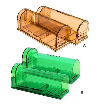 2 шт. комплект Мышеловка Пластиковая Клетка для мыши Многоразовый инструмент для ловли домашних мышей Коричневый