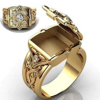 Мужское кольцо в стиле хип-хоп панк с покрытием из 18-каратного золота, складное кольцо, инструмент для работы на открытом воздухе, EDC