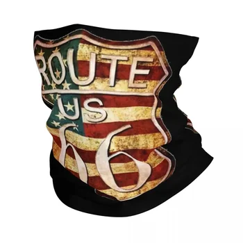 Маршрут 66 США, Бандана, шейный платок, маска со знаком Калифорнии, шарф, многоцелевая маска для лица, для мужчин, женщин, для взрослых, стираемая