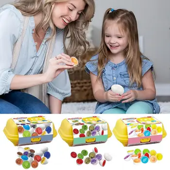 Соответствующий Набор Яиц Игра С Мелкой Моторикой Egg Shapes Puzzle Set Egg Shapes Puzzle Set 6шт Распознавание Формы Яйцо Игрушки Для Детей