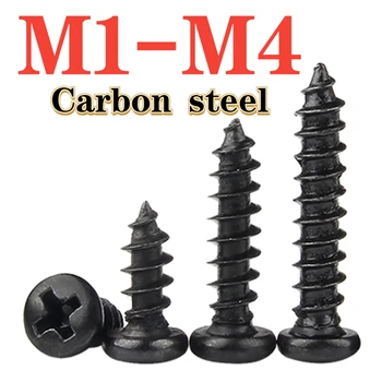 M1 M1.2 M1.4 M1.7 M2 M2.2 M2.3 M2.6 M2.8 M3 M3.5 ~ M4 Мини саморез для дерева с поперечной головкой из черной углеродистой стали