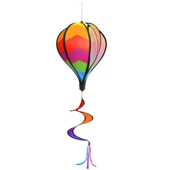 Ветряные колокольчики Радуга Воздушный шар Вращающийся Спиннер с блестками Ветряная Мельница Наружные Подвесные Аттракционы цвета Радуги Украшение