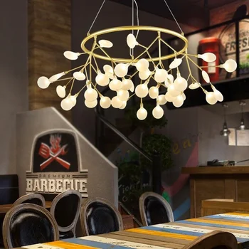 2023 Новая скандинавская романтическая подвесная гостиная Люстра в стиле модерн, декор в виде светлячка, подвесной светильник, круглая люстра, светильник-люстра