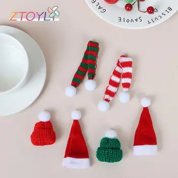 2 шт. рождественский мини-шарф, шляпа, декор, кукольная одежда, аксессуар, украшение для рождественской вечеринки
