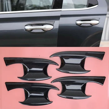 4 шт./Компл. Черный Стиль Углеродного Волокна Внешняя Дверная Ручка Отделка Крышки Чаши Декор ABS Подходит для Hyundai Palisade 2019 2020 2021 2022
