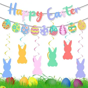 Баннер с надписью Happy Easter, комплект баннеров, Баннерный декор, Весенние Украшения для Пасхальной вечеринки, Возврат Счастливой Пасхи Многофункциональный