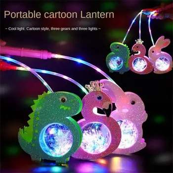 Мультяшный светодиодный фонарь с тремя режимами вспышки, милый кролик, динозавр, декоративные праздничные принадлежности для детей, детские игрушки, подарки