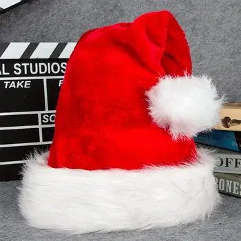 Подарочные плюшевые рождественские принадлежности для домашних вечеринок, Рождественские шапки, Рождественская шляпа, Рождественские украшения, Рождественская праздничная шляпа, Шляпа Санта-Клауса