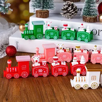 Рождественский Пластиковый Поезд Веселые Рождественские Украшения для Дома 2023 Рождественский Орнамент Xmas Navidad Noel Подарки С Новым Годом 2024