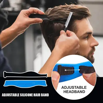 Шаблон для бритья Eckline, стрижки, Изогнутая повязка на голову, Регулируемый инструмент для укладки, повязка на голову, стрижка изогнутыми силиконовыми волосами B0E7