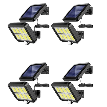 4шт 2000 люмен 160 светодиодов солнечные настенные светильники IP65 водонепроницаемый проводной датчик движения прожектор безопасности с регулировкой на 360 градусов Promoti