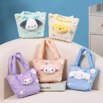 Сумка Kawaii Sanriode Kuromi Мультяшные сумки на плечо My Melody Pochacco Модная портативная сумка для хранения большой емкости Подарок для девочки