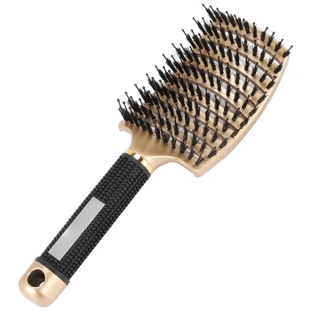 Щетка для волос из щетины кабана-Изогнутая и вентилируемая щетка для распутывания волос для женщин, подарочный набор для чистки длинных, толстых, тонких вьющихся волос