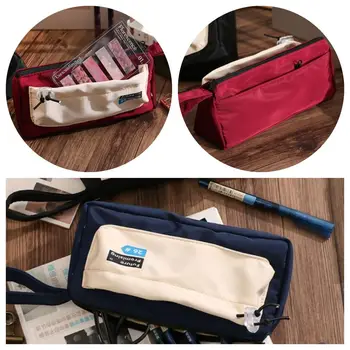 Многослойная сумка для карандашей, настольная сумка для хранения в японском стиле, пенал большой емкости, органайзер для канцелярских принадлежностей для студентов.