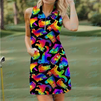 Новое платье для гольфа и фитнеса, Модное Женское удобное быстросохнущее платье без рукавов, Повседневная Спортивная одежда для бега на открытом воздухе