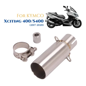 Средняя соединительная трубка выхлопной системы мотоцикла Escape из нержавеющей стали для KYMCO Xciting 400 S400 2017-2020