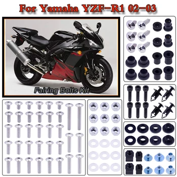 Полный кузов мотоцикла из нержавеющей стали, комплект болтов для обтекателя, винты, зажим для Yamaha YZF-R1 2002-2003 YZF R1
