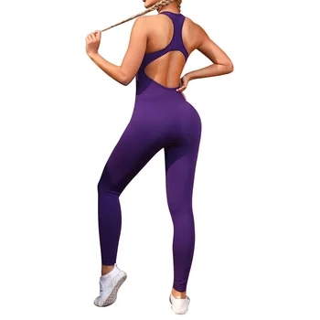 Однотонное Бесшовное Женское боди с длинным рукавом, спортивный комбинезон, облегающий Спортивный комплект для фитнеса и йоги, Сексуальная спинка, квадратный воротник, впитывающий влагу