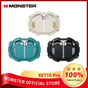 Наушники Monster XKT10 Pro Wireless Bluetooth 5.4 с низкой задержкой, наушники для спортивных игр, наушники с шумоподавлением, гарнитура с микрофоном